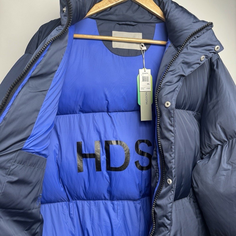 HUDSON Free Thinkers 2XL Puffer Jacket Full Zip Blue Lightweight NWT Mens - Picture 5 of 10